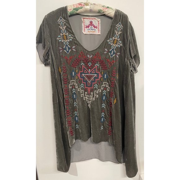 Johnny Was Clothing JWLA Embroidered Velvet Tunic Size Medium - Picture 2 of 7